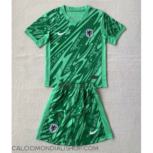 Maglie da calcio Olanda Portiere Prima Maglia Bambino Europei 2024 Manica Corta (+ Pantaloni corti)